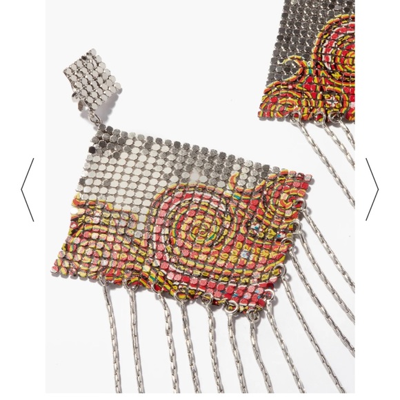 Etro Paisley Print chain Mail Drop earrings - Picture 7 of 9